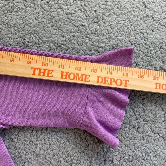 Talbots Open Cardigan Crop Sweater Womens Large Modal Ruffle Sleeve Purple NEW - Picture 11 of 12